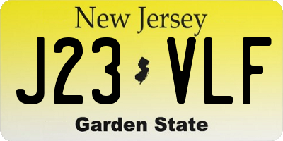 NJ license plate J23VLF