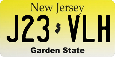 NJ license plate J23VLH