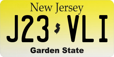 NJ license plate J23VLI
