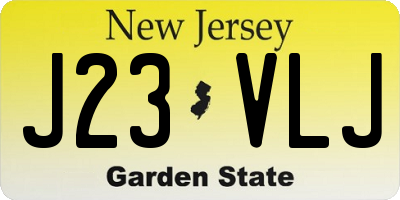NJ license plate J23VLJ
