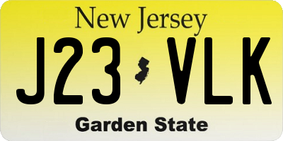 NJ license plate J23VLK