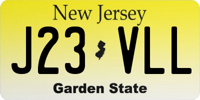 NJ license plate J23VLL