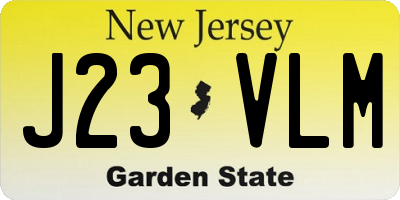 NJ license plate J23VLM