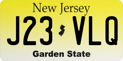 NJ license plate J23VLQ