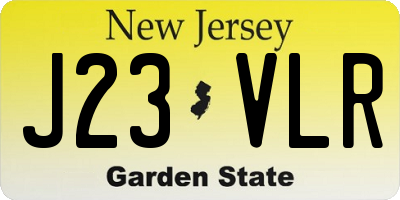 NJ license plate J23VLR
