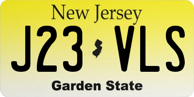 NJ license plate J23VLS