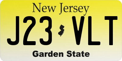 NJ license plate J23VLT