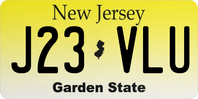 NJ license plate J23VLU