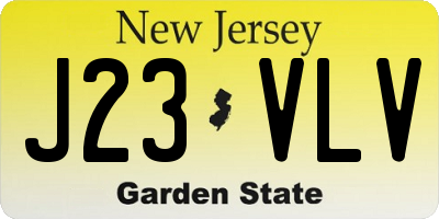 NJ license plate J23VLV