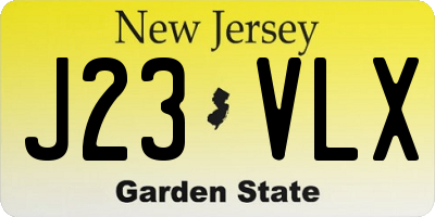 NJ license plate J23VLX