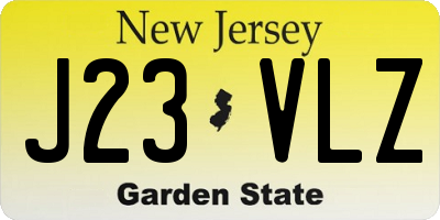 NJ license plate J23VLZ