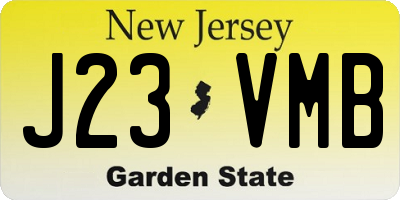 NJ license plate J23VMB