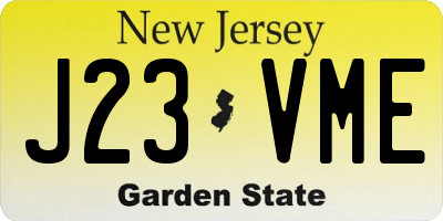 NJ license plate J23VME