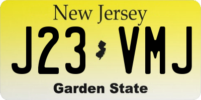 NJ license plate J23VMJ