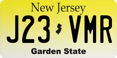 NJ license plate J23VMR