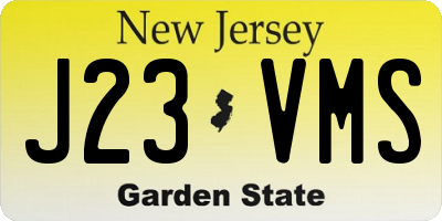 NJ license plate J23VMS