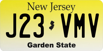 NJ license plate J23VMV
