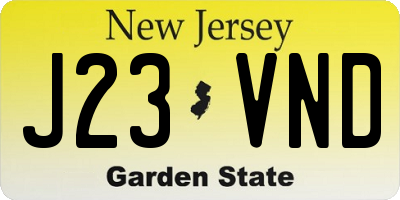 NJ license plate J23VND