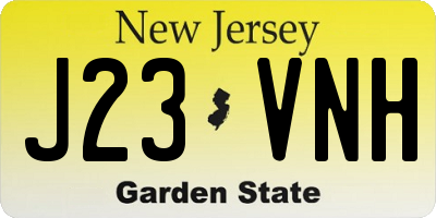 NJ license plate J23VNH