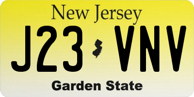 NJ license plate J23VNV