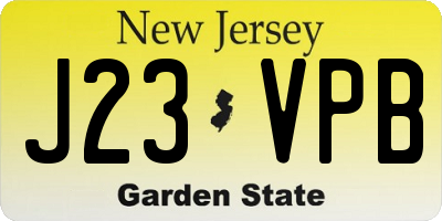 NJ license plate J23VPB