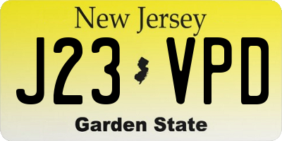 NJ license plate J23VPD