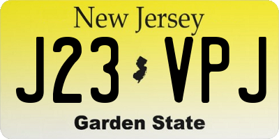NJ license plate J23VPJ