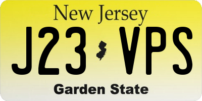 NJ license plate J23VPS