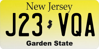 NJ license plate J23VQA