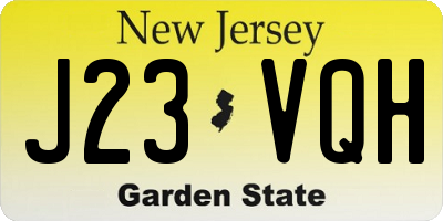 NJ license plate J23VQH