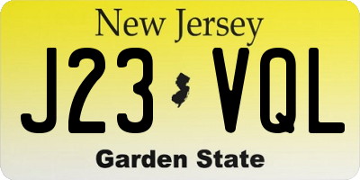NJ license plate J23VQL