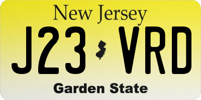 NJ license plate J23VRD
