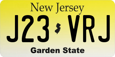 NJ license plate J23VRJ