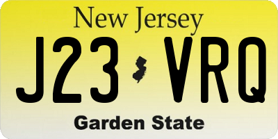 NJ license plate J23VRQ