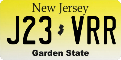 NJ license plate J23VRR