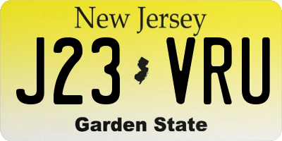 NJ license plate J23VRU