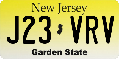 NJ license plate J23VRV