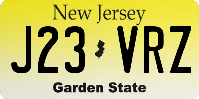NJ license plate J23VRZ