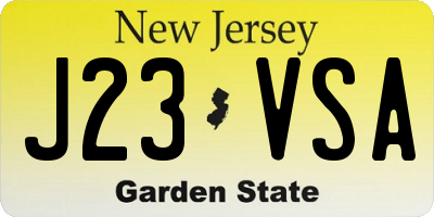 NJ license plate J23VSA