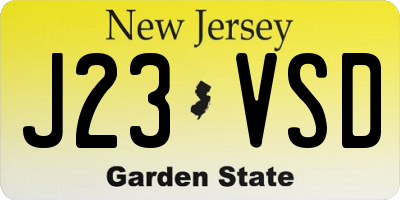 NJ license plate J23VSD