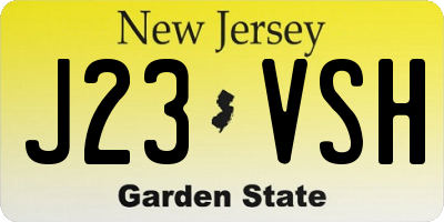 NJ license plate J23VSH