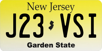 NJ license plate J23VSI