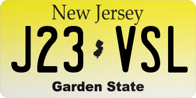 NJ license plate J23VSL