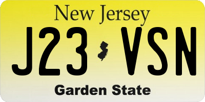 NJ license plate J23VSN