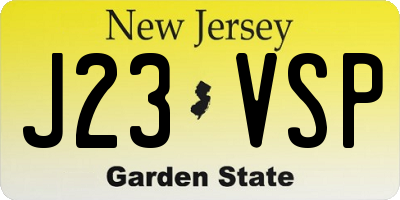 NJ license plate J23VSP