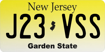 NJ license plate J23VSS