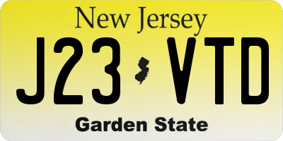 NJ license plate J23VTD