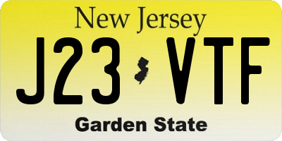 NJ license plate J23VTF