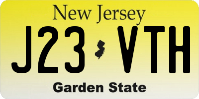 NJ license plate J23VTH