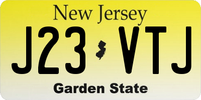 NJ license plate J23VTJ